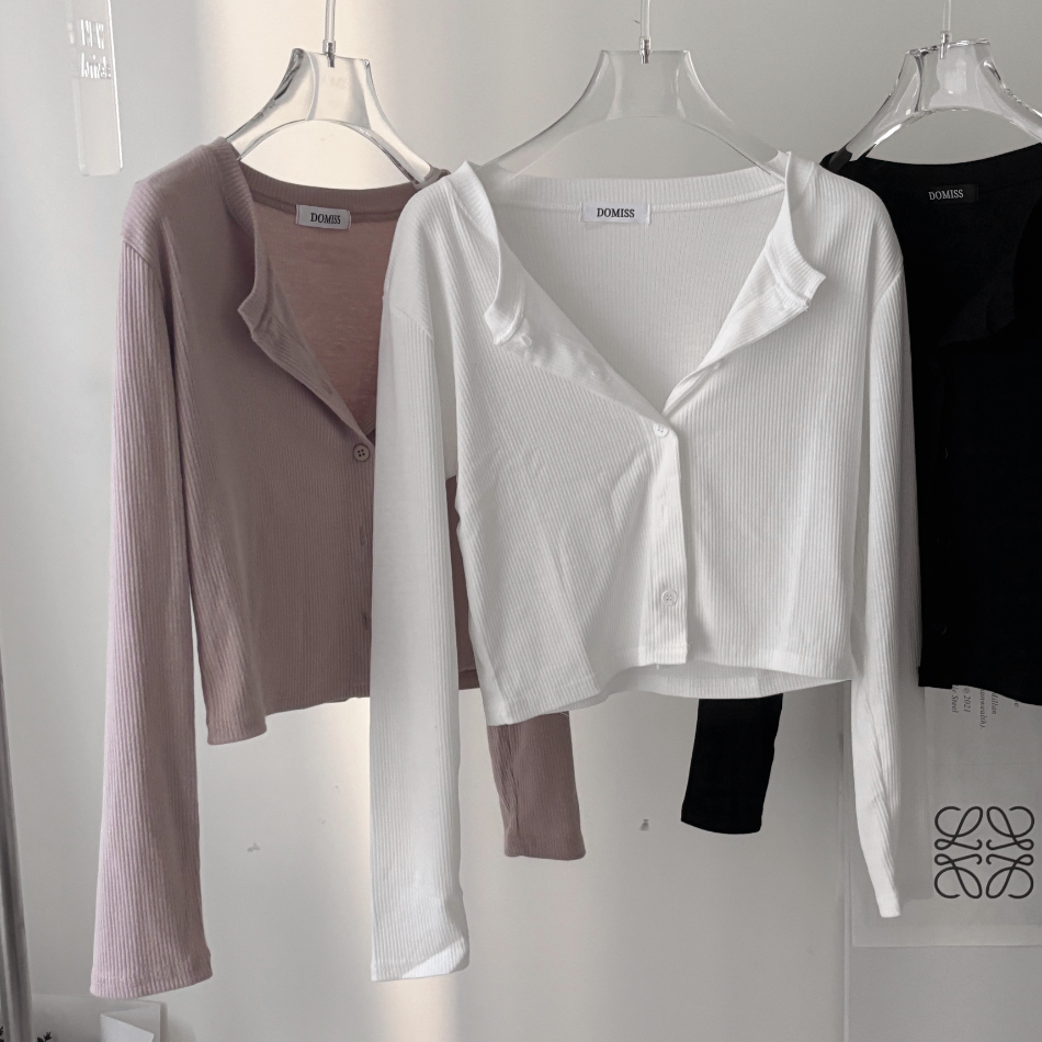 【DOMISS自訂】坑紋顯瘦防曬長袖外套-4色 薄外套 防曬外套 罩衫 (現貨)