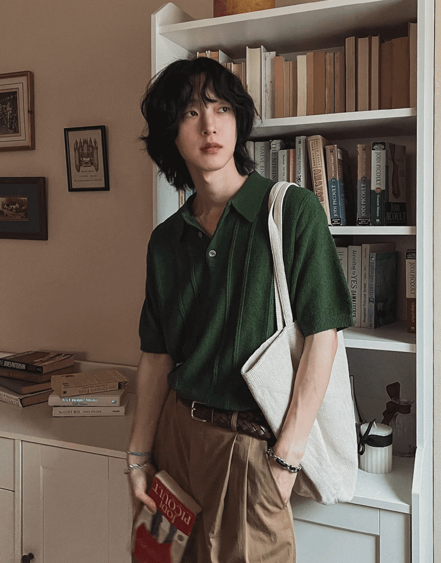 麻花毛圈短袖針織上衣