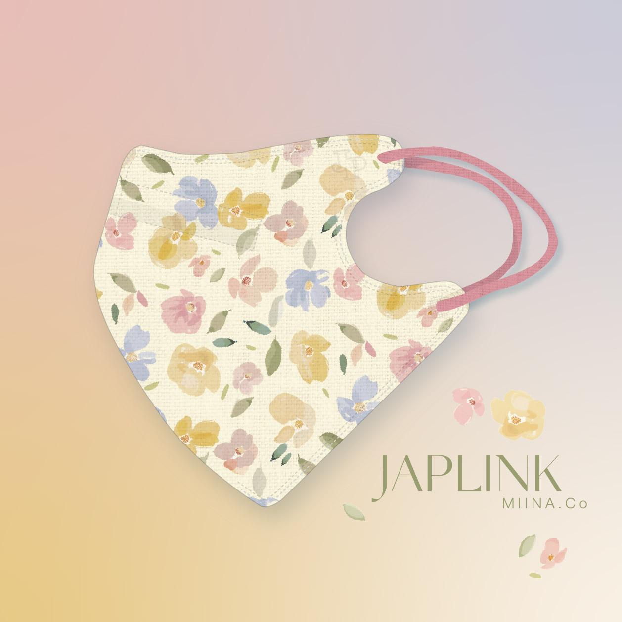 JAPLINK MASK 立體口罩【 HEPA 設計款 】粉彩朵朵