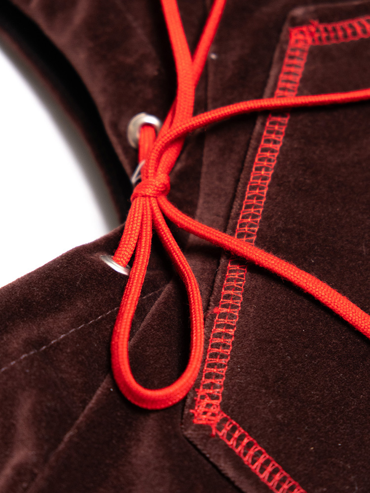 Hoodie Handbag-Brown Velvet