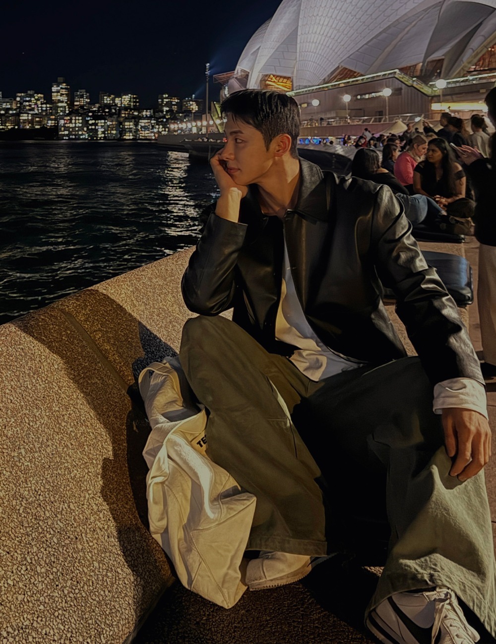 皮革鈕扣夾克外套