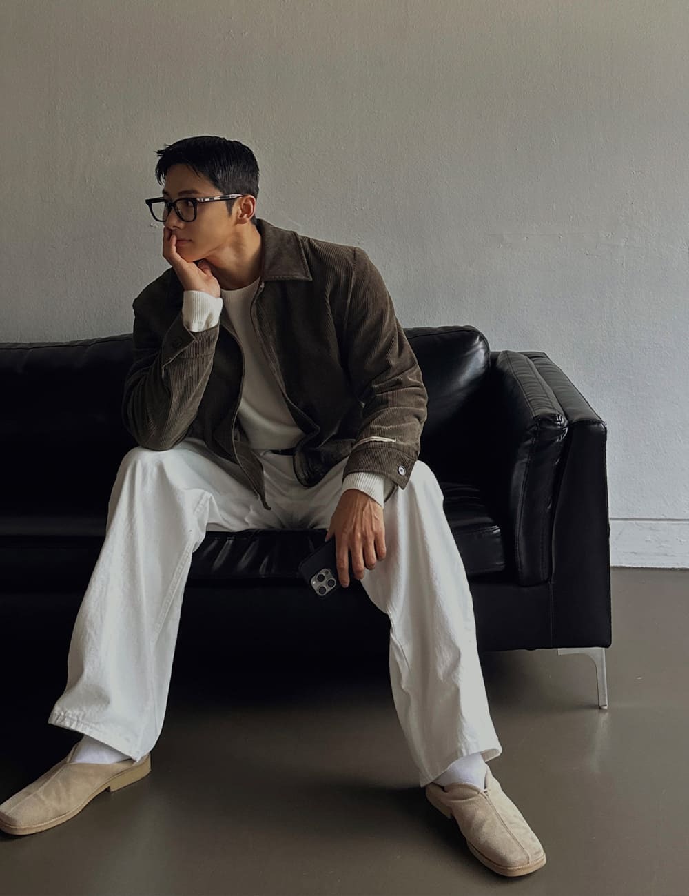 基本款簡約莫代爾紗線混紡針織上衣