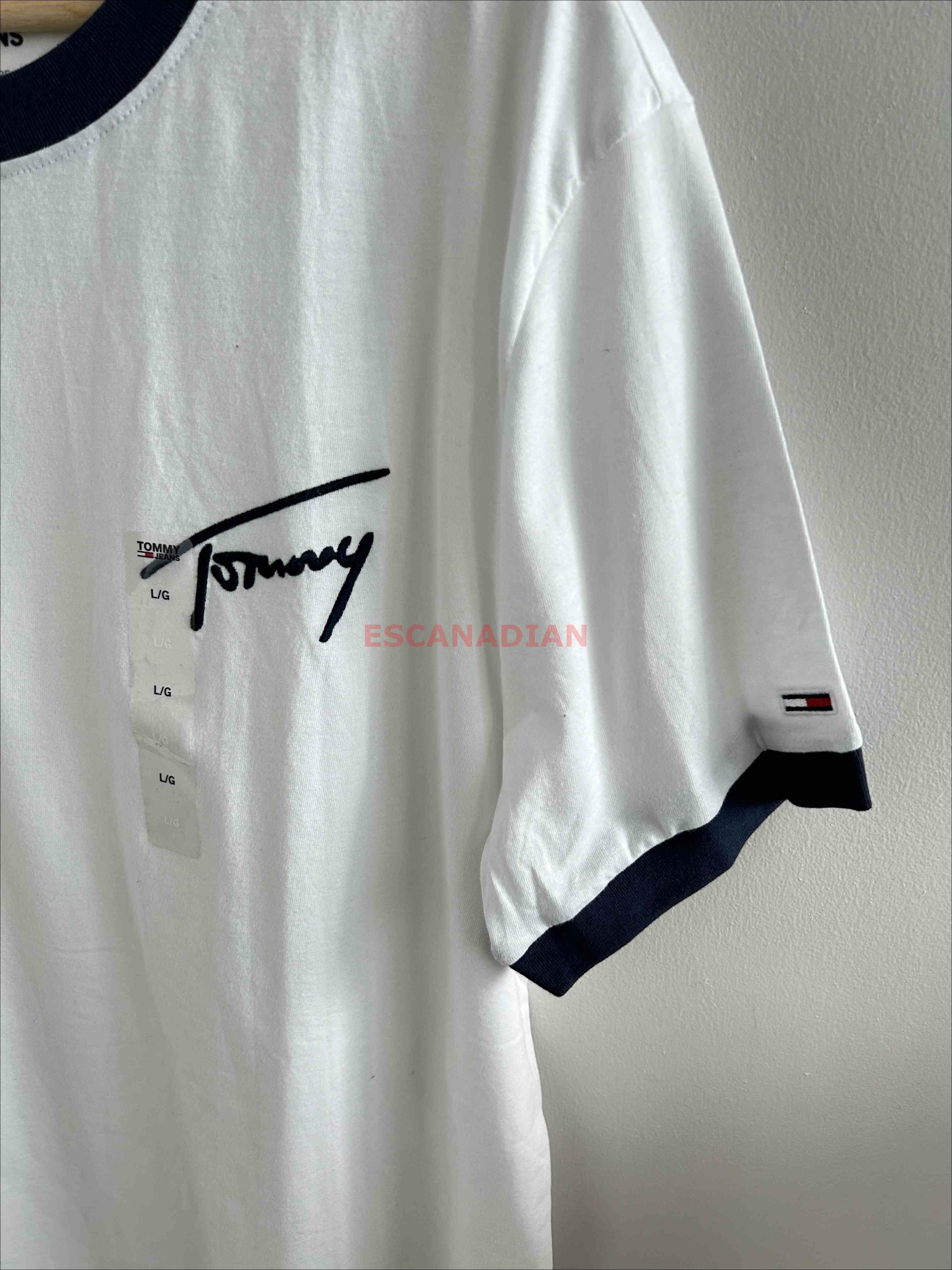 TOMMY 男大人 Jeans系列 草寫電繡字樣 滾邊設計 短TEE