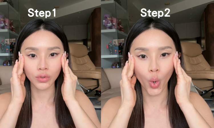 蘋果肌訓練：壓顴骨嘟嘴
