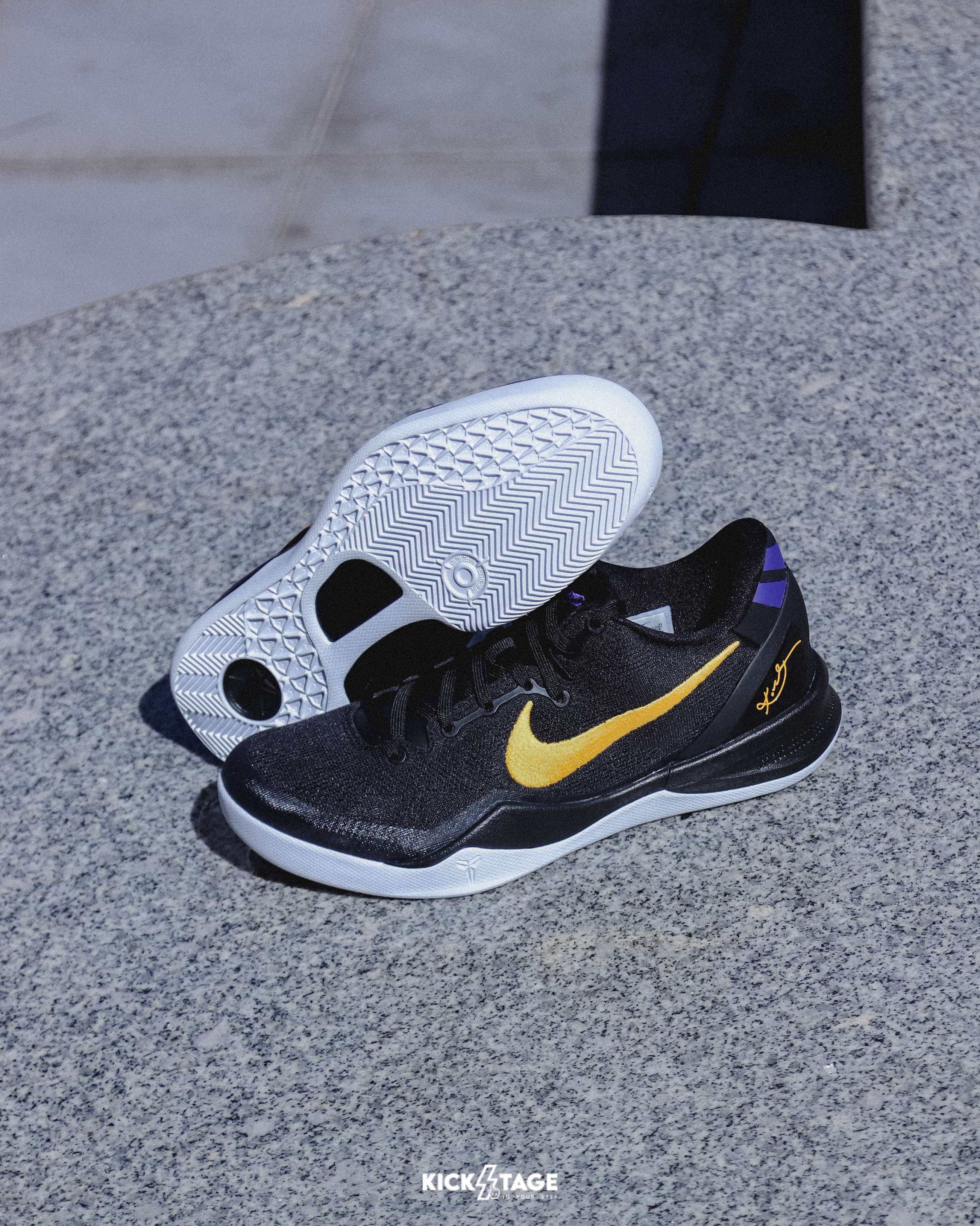 （限量商品，不退換）NIKE ZOOM KOBE 8 'Hollywood Nights' 湖人配色 黑黃 低筒實戰籃球鞋【HF9550-001】