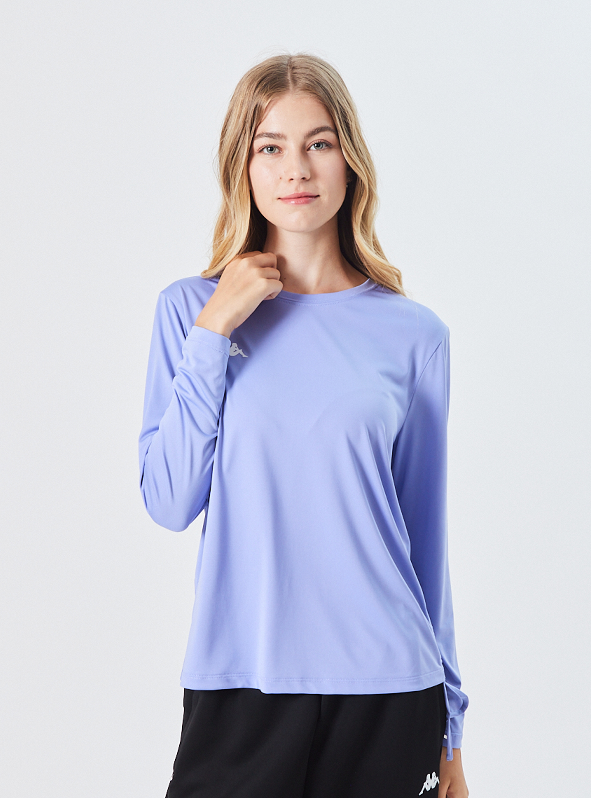 女款 吸濕排汗抽繩圓領長袖T-Shirt