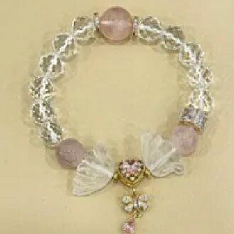[S] GEMZ & CO ZBA MADAGASCAR ROSE QUARTZ/CLEAR QUARTZ BRACELET, Y129 (Y129)