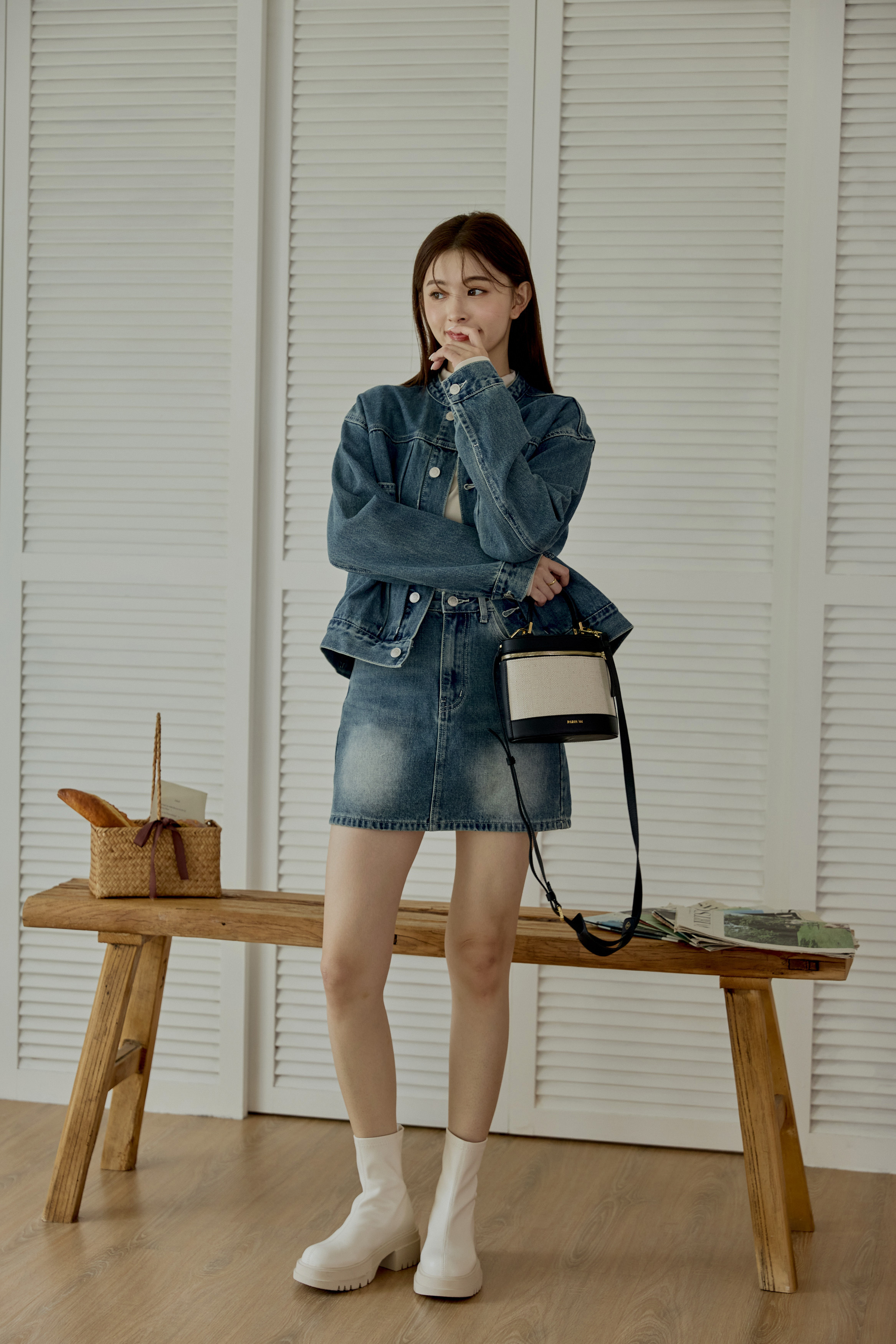 不怕走光牛仔短裙