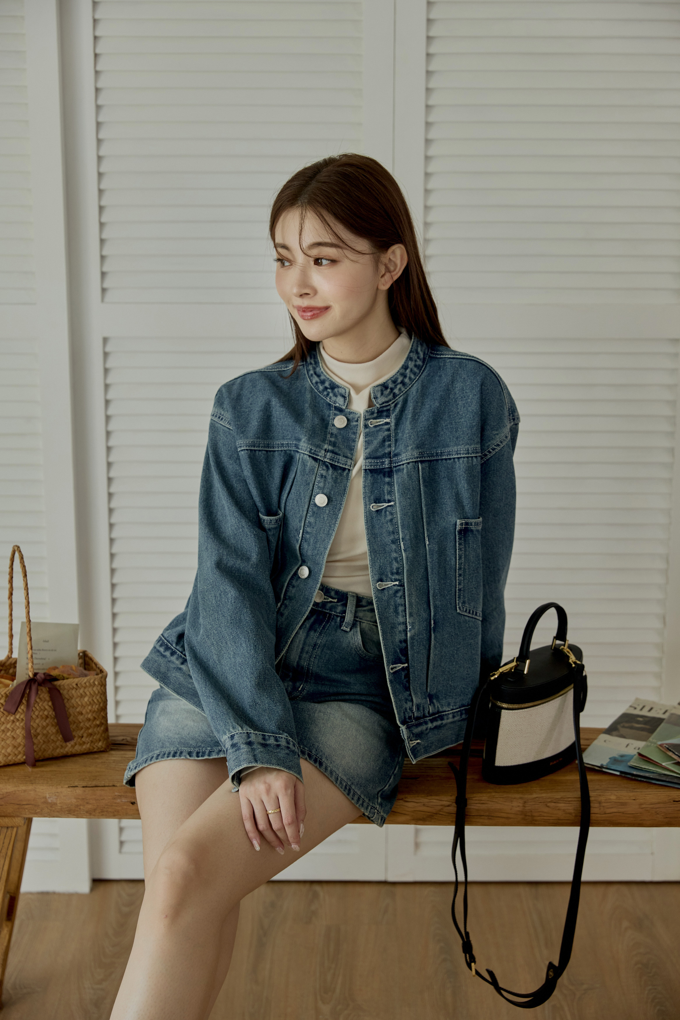 不怕走光牛仔短裙