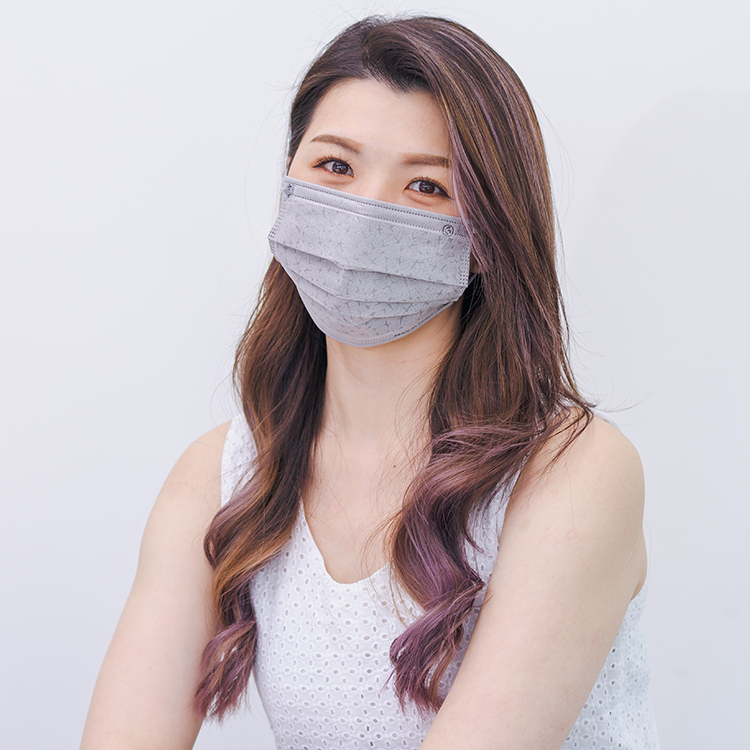 鉅瑋醫療口罩X珊瑚壓紋-亞麻灰(50片/盒)