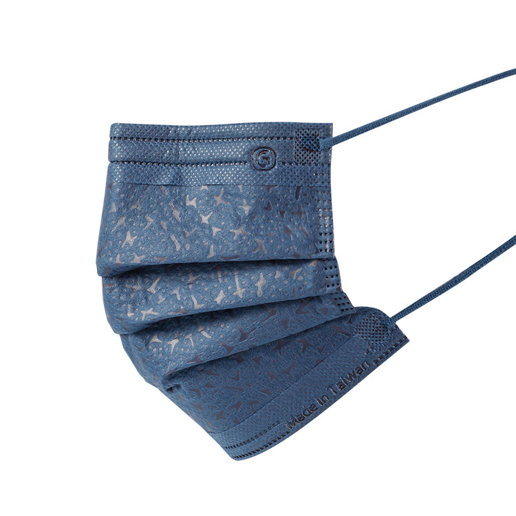 鉅瑋醫療口罩X珊瑚壓紋-深邃藍(50片/盒)
