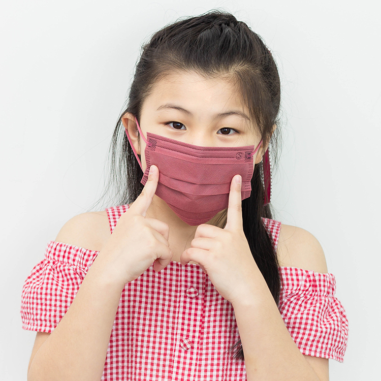 小臉必備-兒童鉅瑋醫療口罩X秋霧紅(50片/盒)