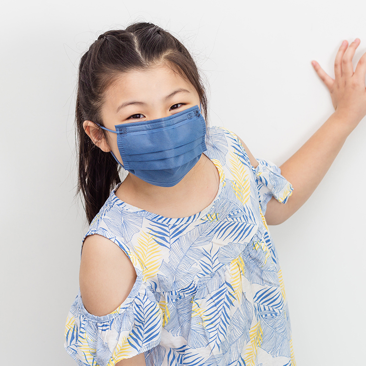 小臉必備-兒童鉅瑋醫療口罩X北歐藍(50片/盒)