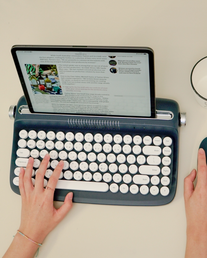 【actto】復古打字機 無線藍牙鍵盤 數字款/迷你款 中文鍵帽(藍牙鍵盤)