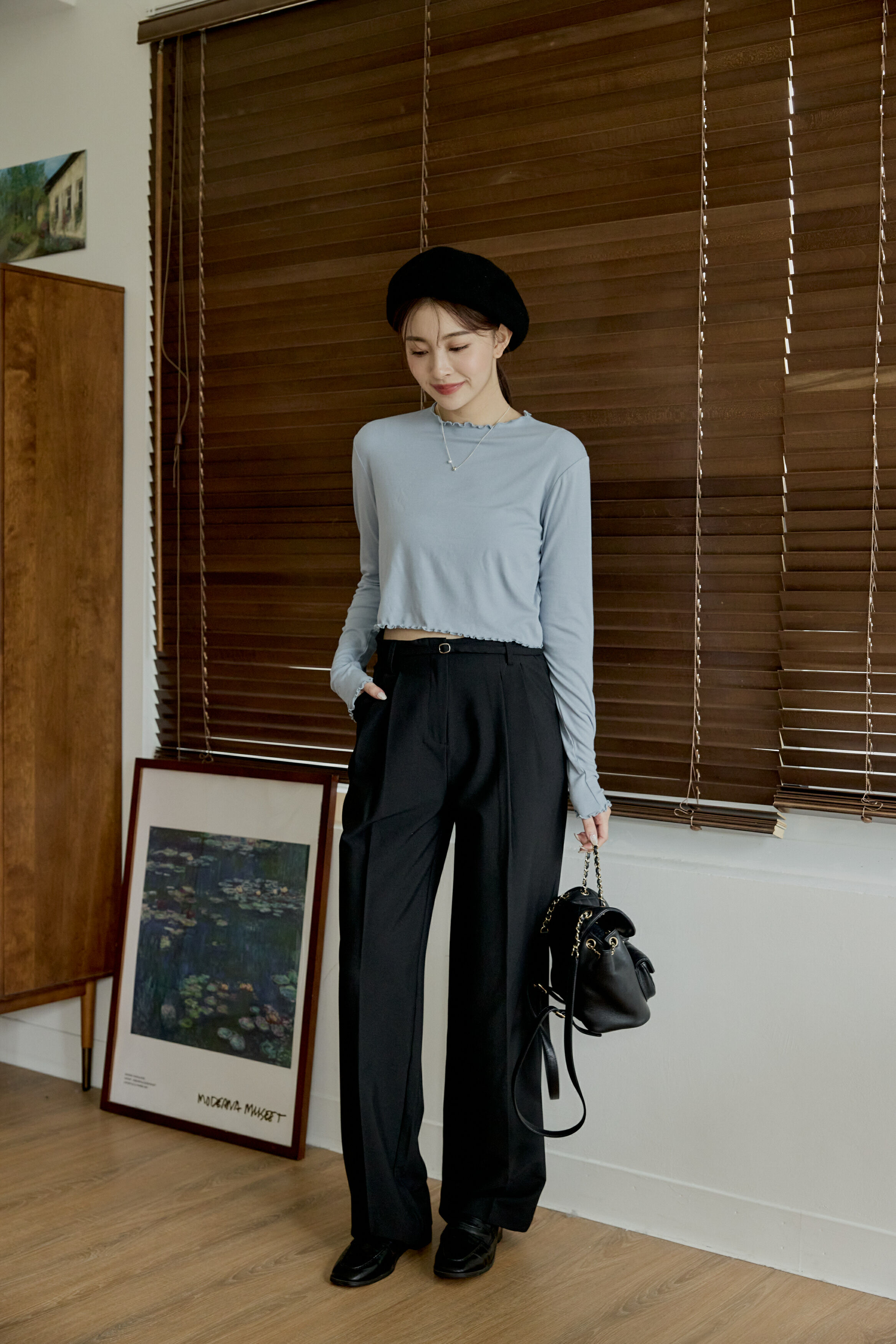 天天穿柔軟滾邊短版打底衣