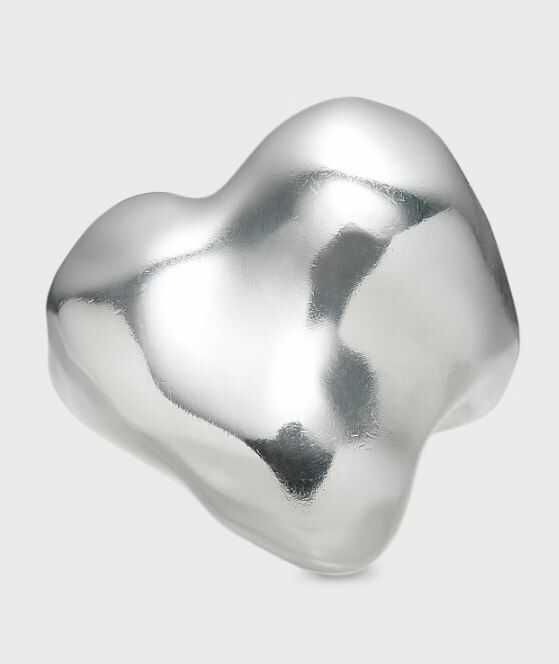 [連線優惠] NOJESS 銀色簡約大愛心立體戒指