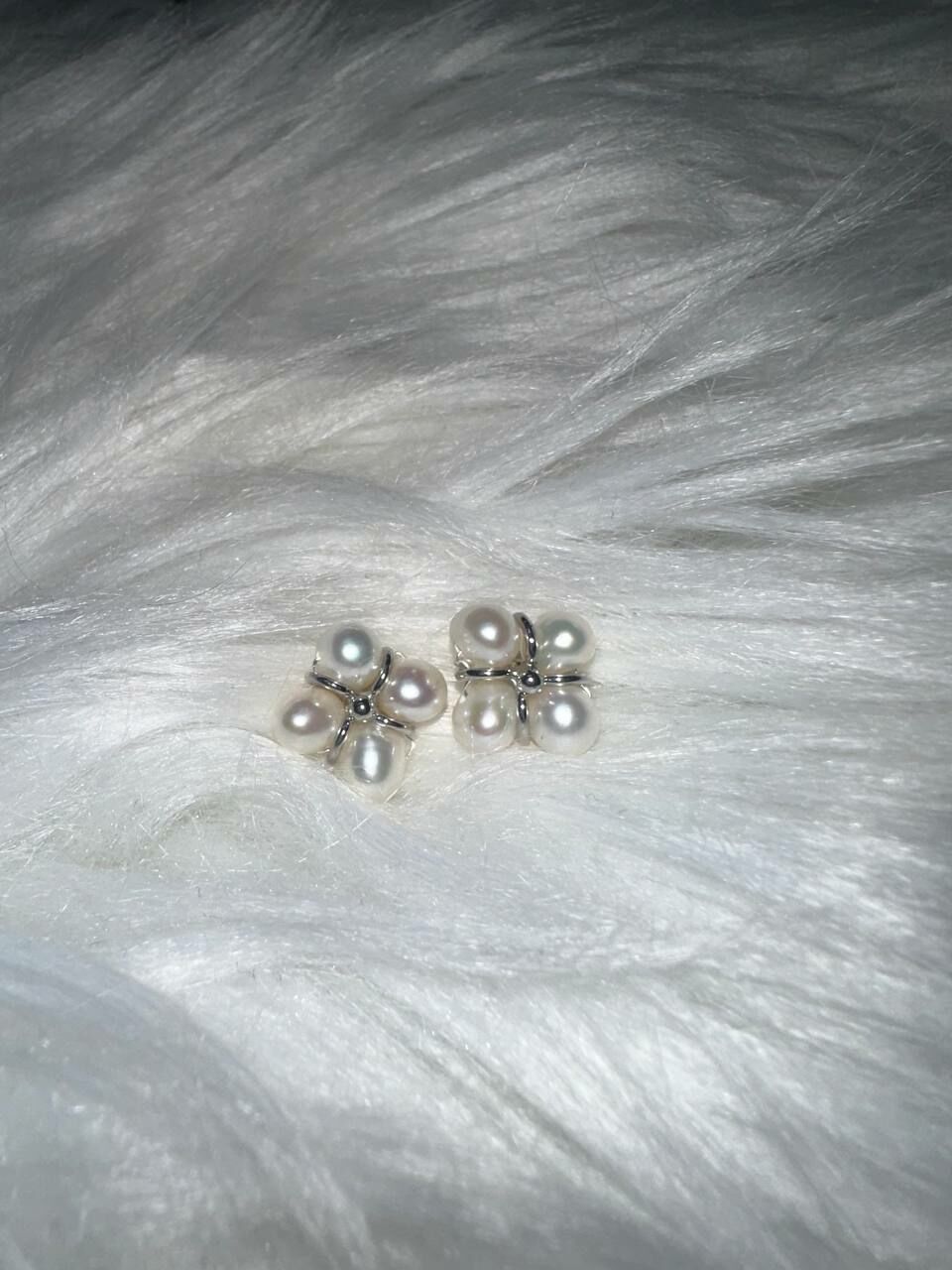[S] GEMZ & CO JBJC QUARTET PEARL STUD EARRINGS, SILVER, O13 (O13)