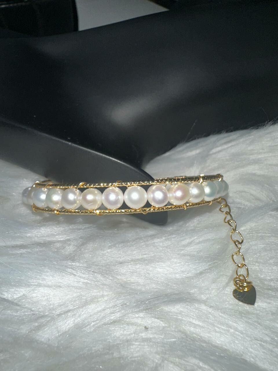 [S] GEMZ & CO JBJC PEARL BEADED BANGLE, GOLD, O15 (O15)