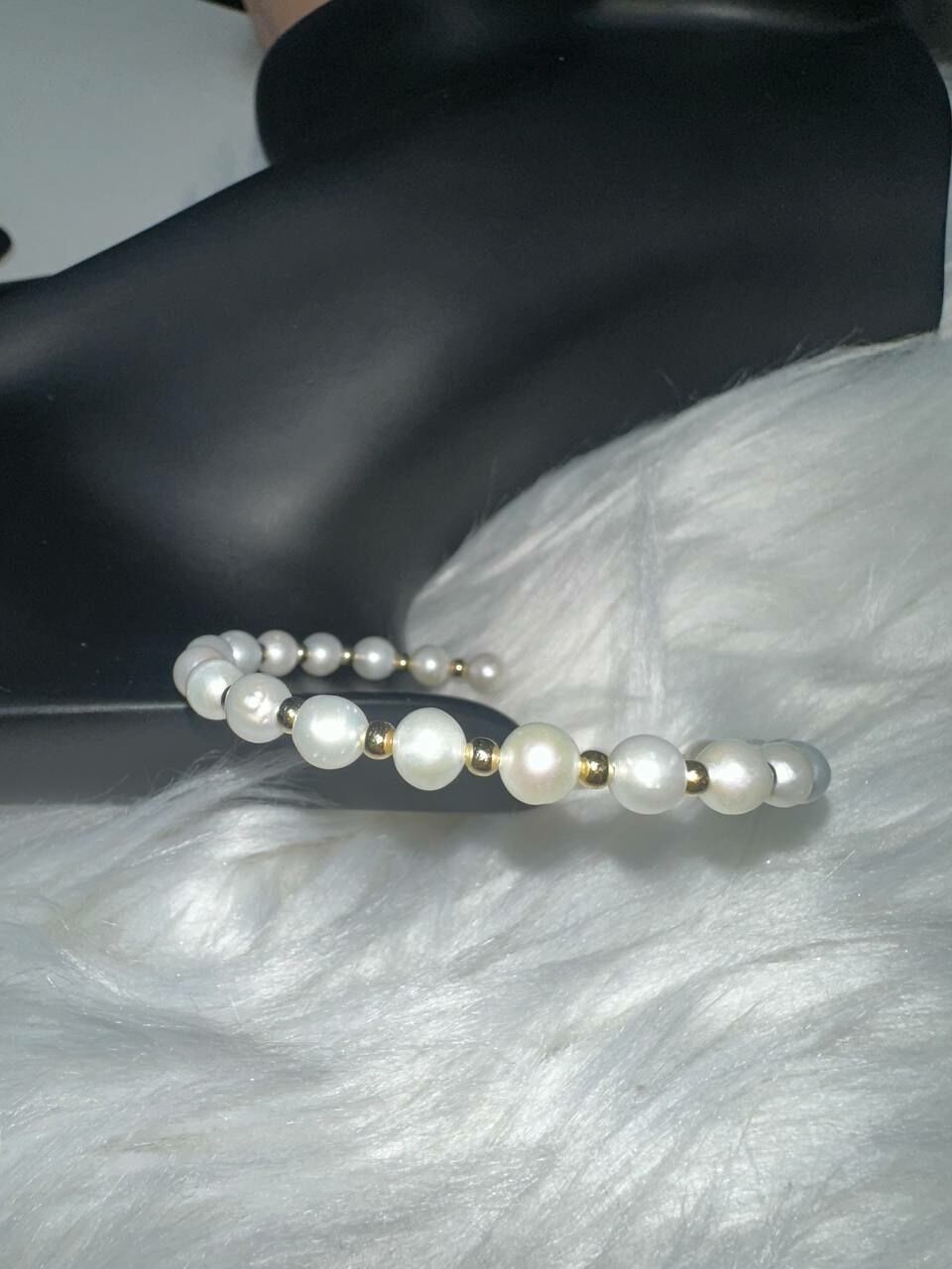 [S] GEMZ & CO JBJC PEARL STUDDED EASY TO WEAR BANGLE, GOLD, O16 (O16)