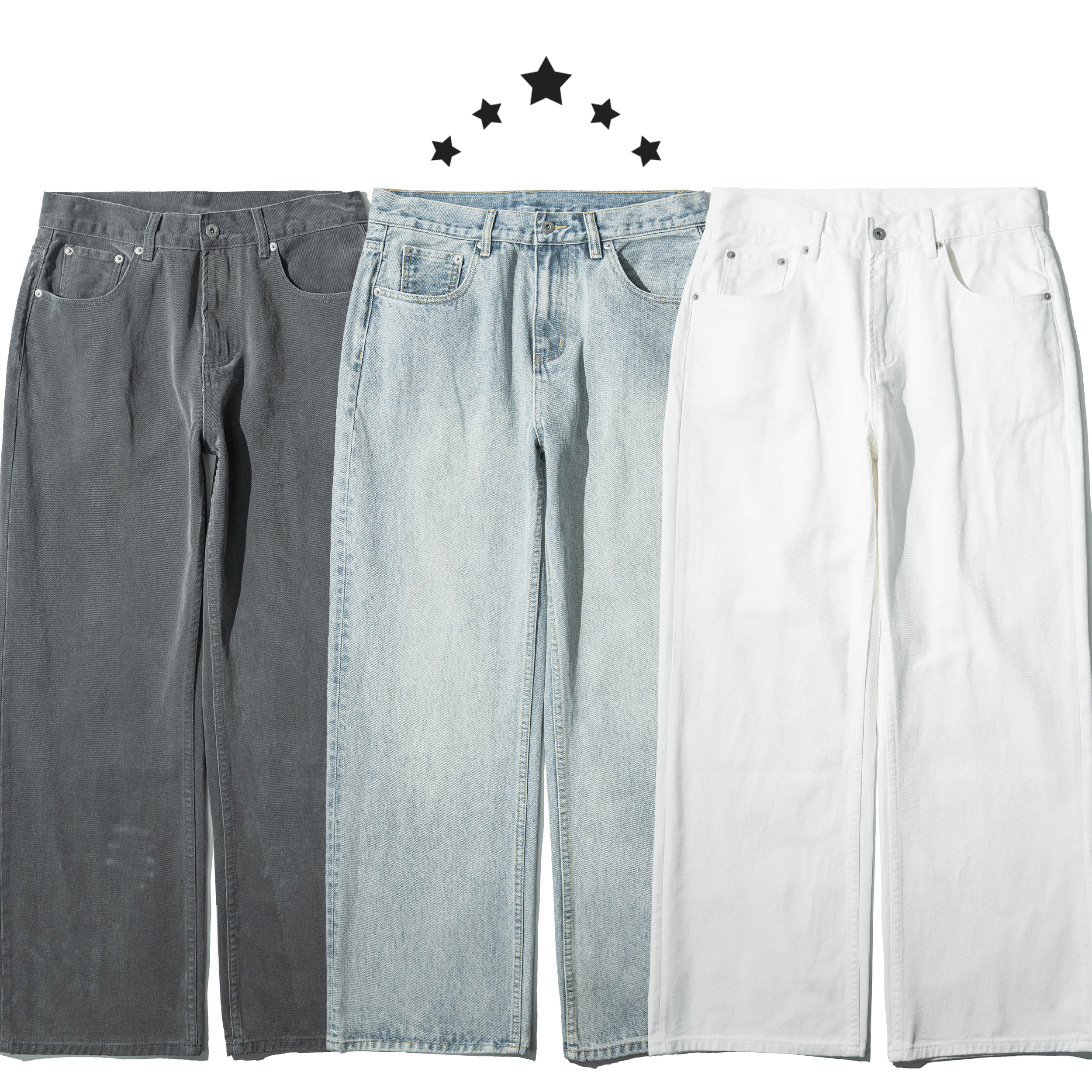 Washed Baggy Denim Jeans 三色 水洗 牛仔長褲 [P-404]