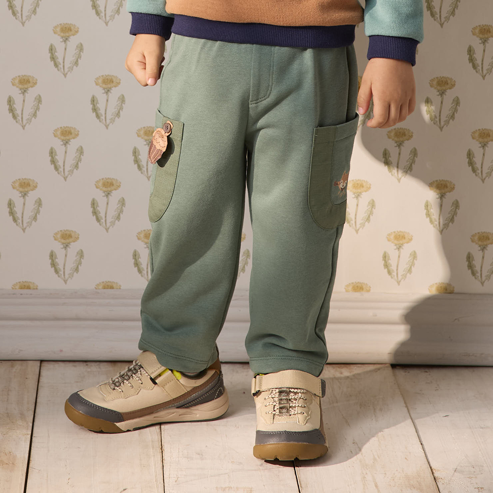 PIPPY 個性大口袋棉質工裝褲 綠