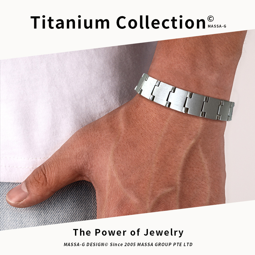 MASSA-G【奧林帕斯Olympus】純鈦能量手環(全金屬鍺30顆)