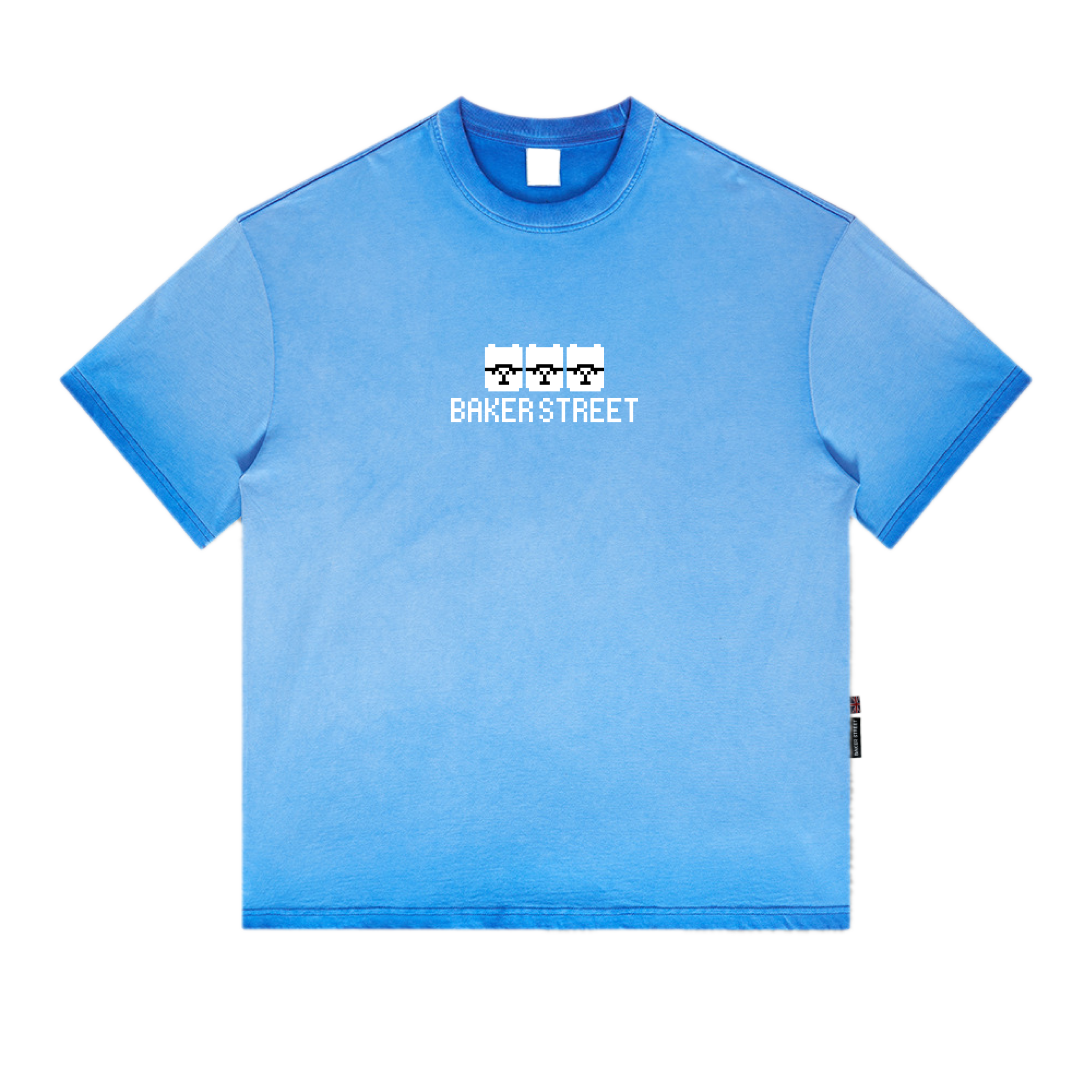 積木羊駝頭印花水洗漸變T恤