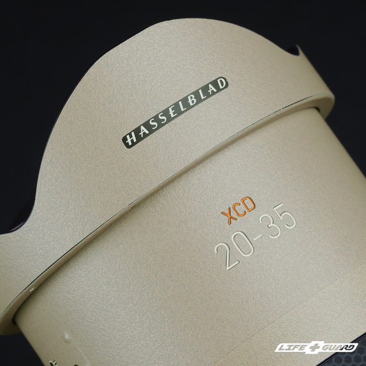 LIFE+GUARD 鏡頭貼膜安裝示意，適用 Hasselblad XCD 20-35mm