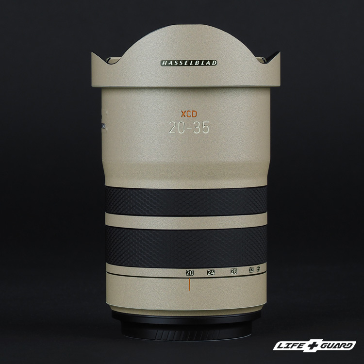 LIFE+GUARD 鏡頭貼膜安裝示意，適用 Hasselblad XCD 20-35mm