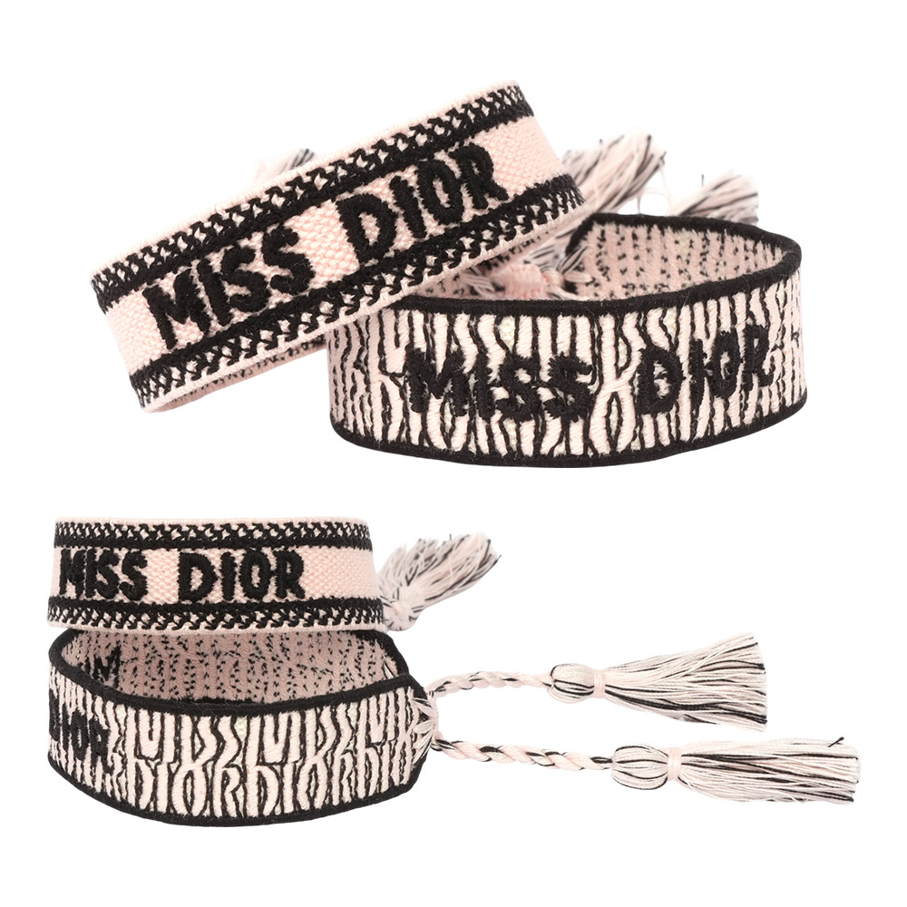 【CHRISTIAN DIOR】Miss Dior Allover 刺繡流蘇手環組(淺粉色) B2634WOMCO_D91P