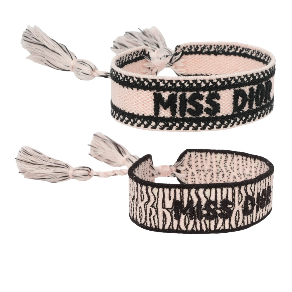 【CHRISTIAN DIOR】Miss Dior Allover 刺繡流蘇手環組(淺粉色) B2634WOMCO_D91P