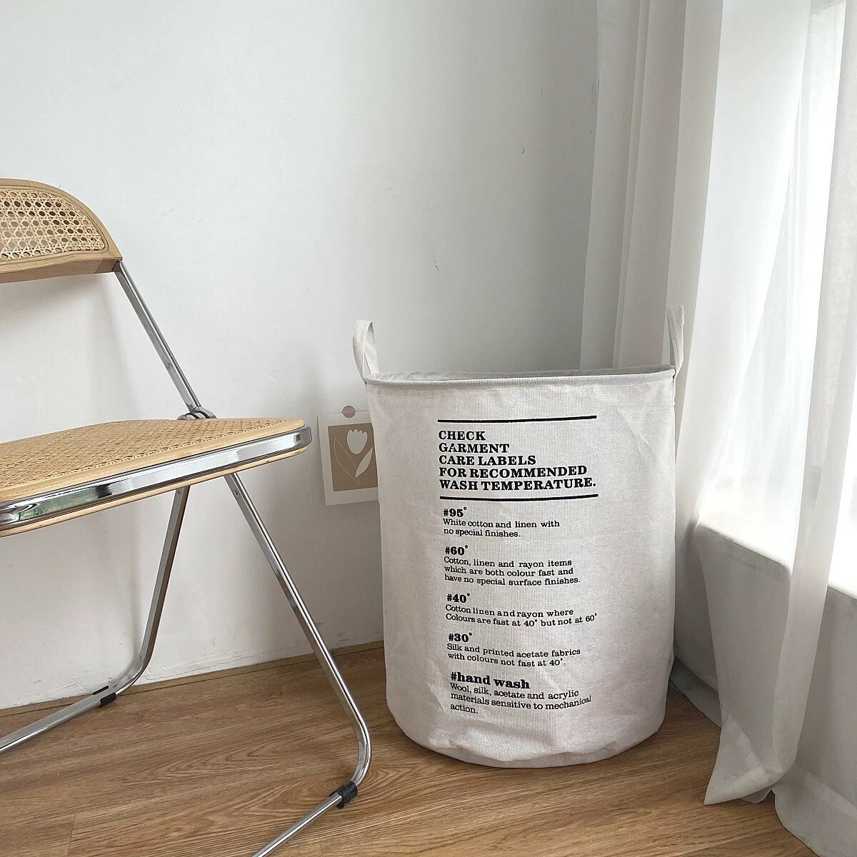 復古英文字圖案手提收納藍