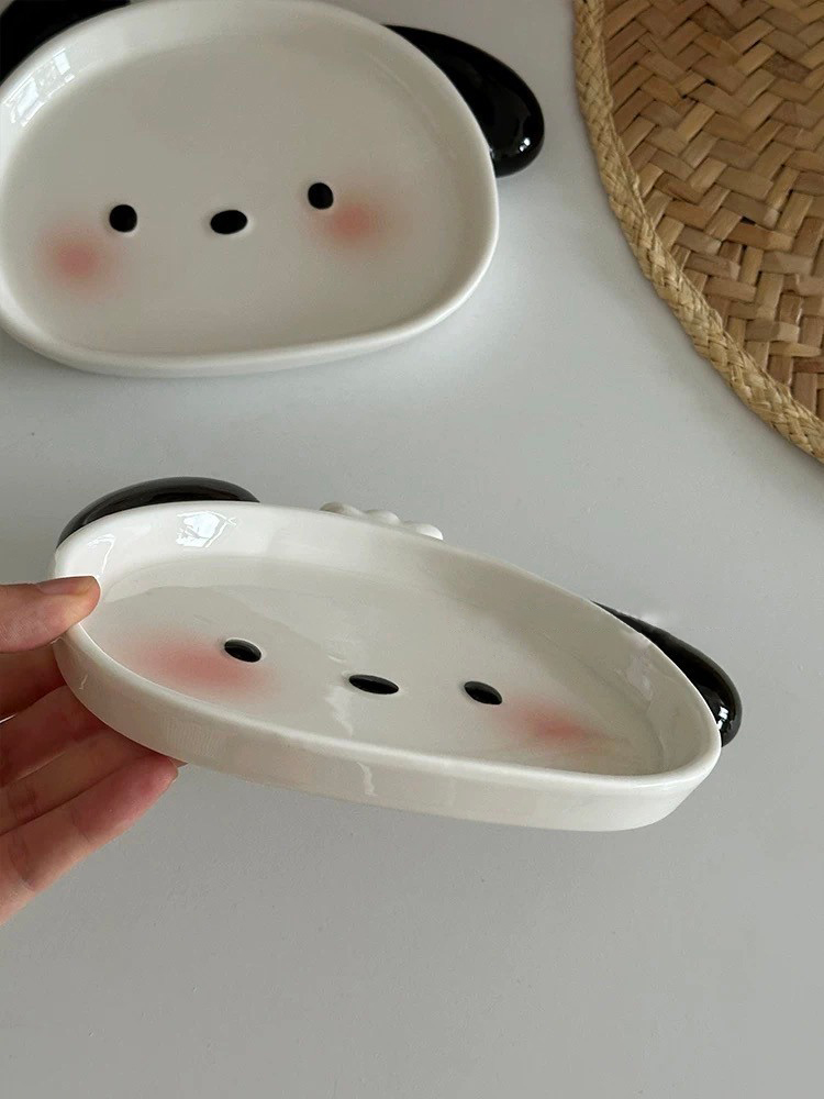 可愛腮紅小狗狗湯匙杯盤組SET