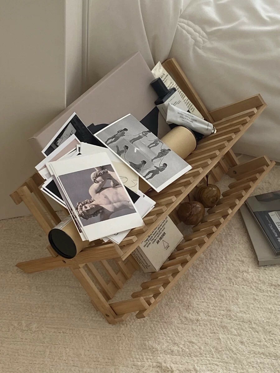 ins風木質折疊收納架