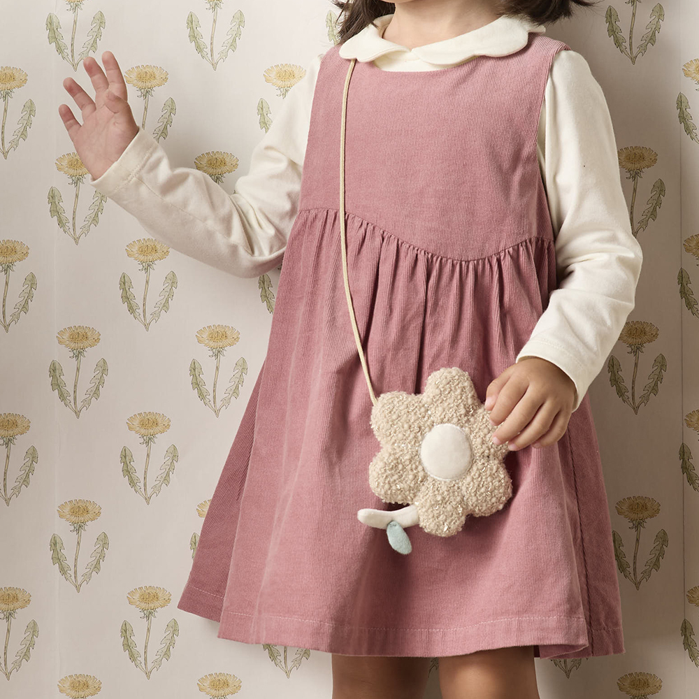 PIPPY 可愛小花包優雅兩件式彈性棉洋裝 粉