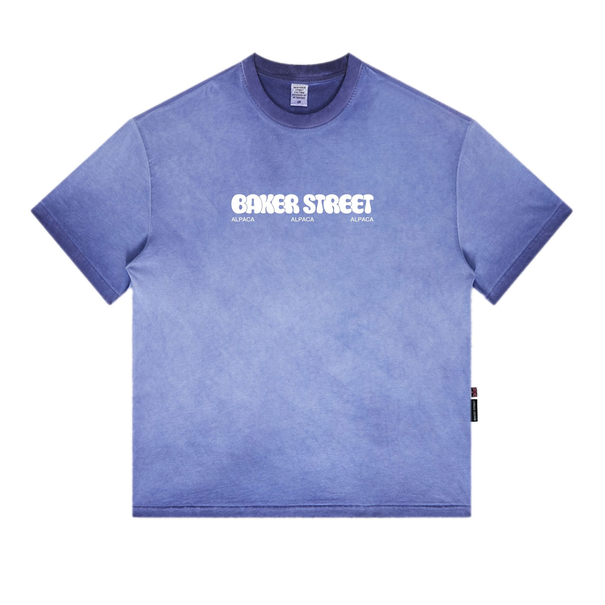 羊駝印花水洗漸變T恤