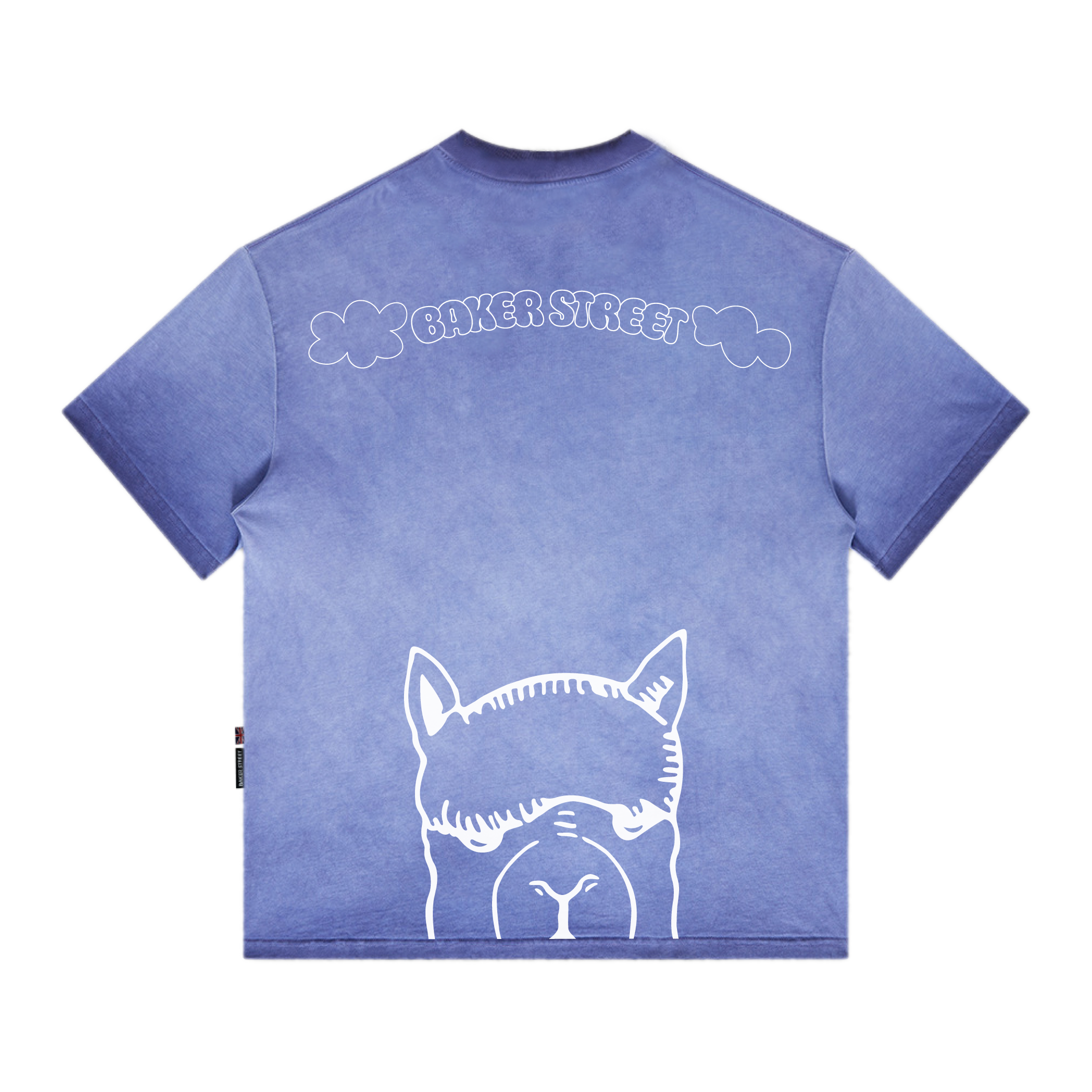 羊駝印花水洗漸變T恤