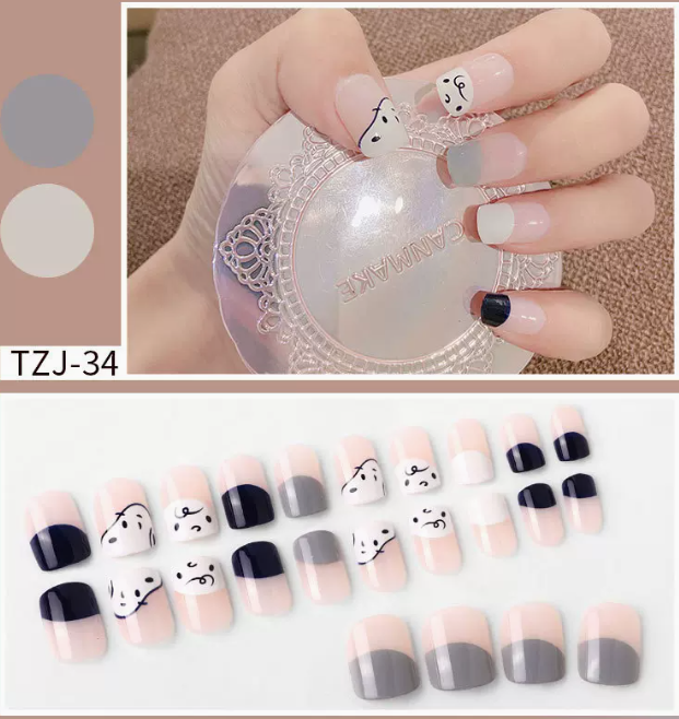 新款美甲  流行穿戴甲片TZJ-34#（24片裝）