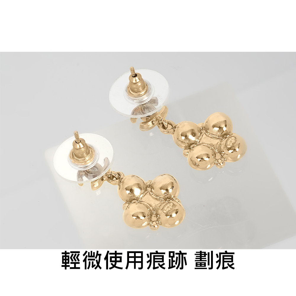 【CHANEL】CC Logo 水晶垂墜耳環(金色) CH47000056