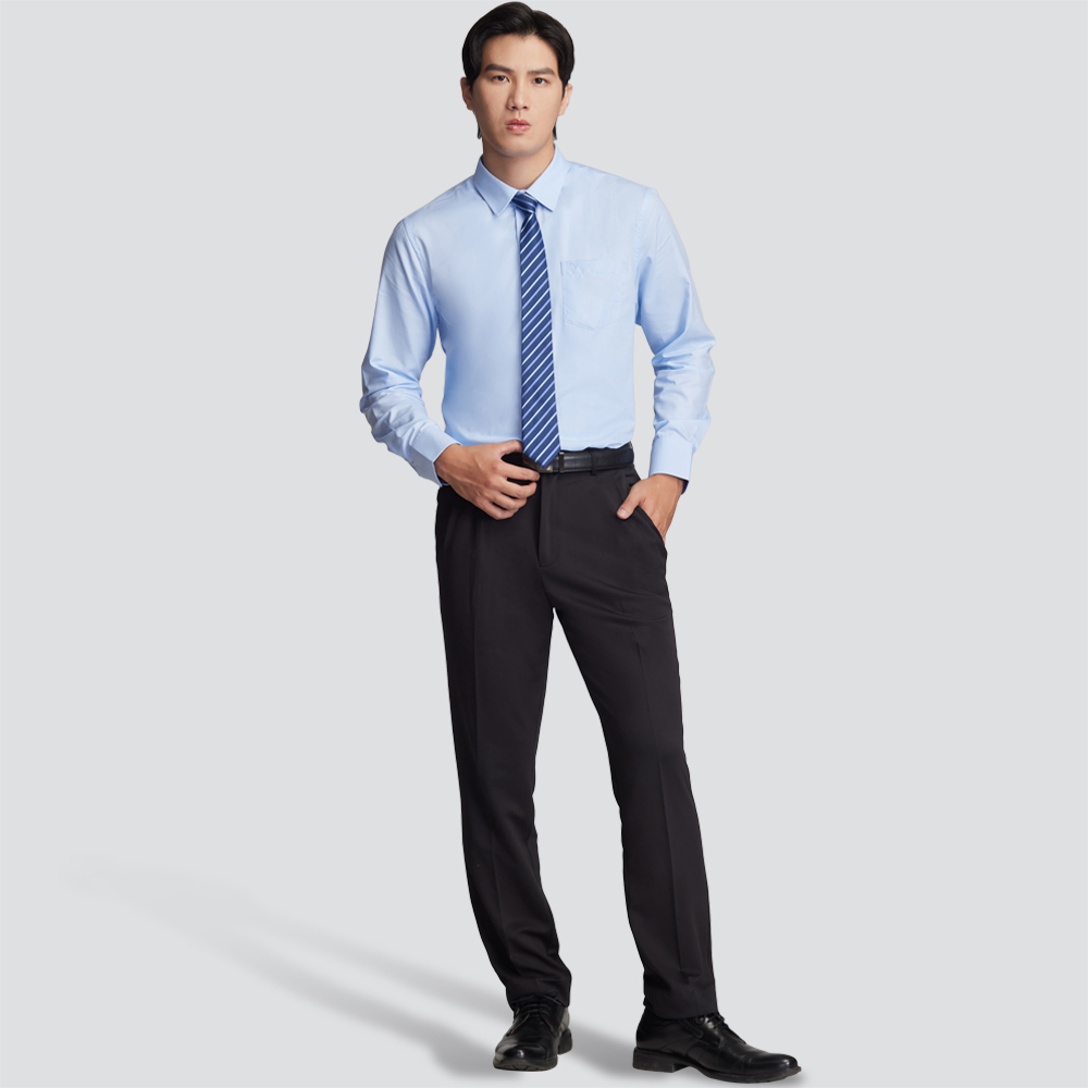 特級彈性打摺西裝褲-黑