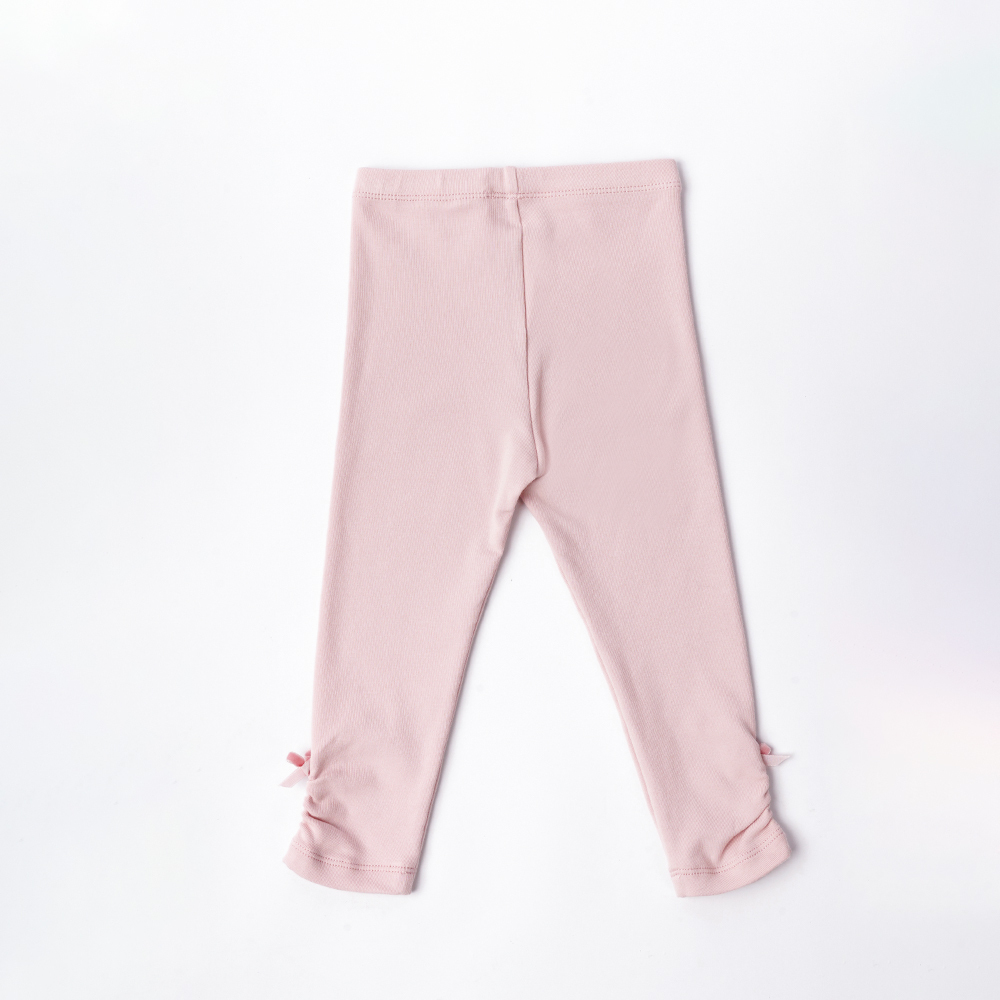 PIPPY優雅鬆緊帶棉質緊身褲 粉.粉紫.丈青