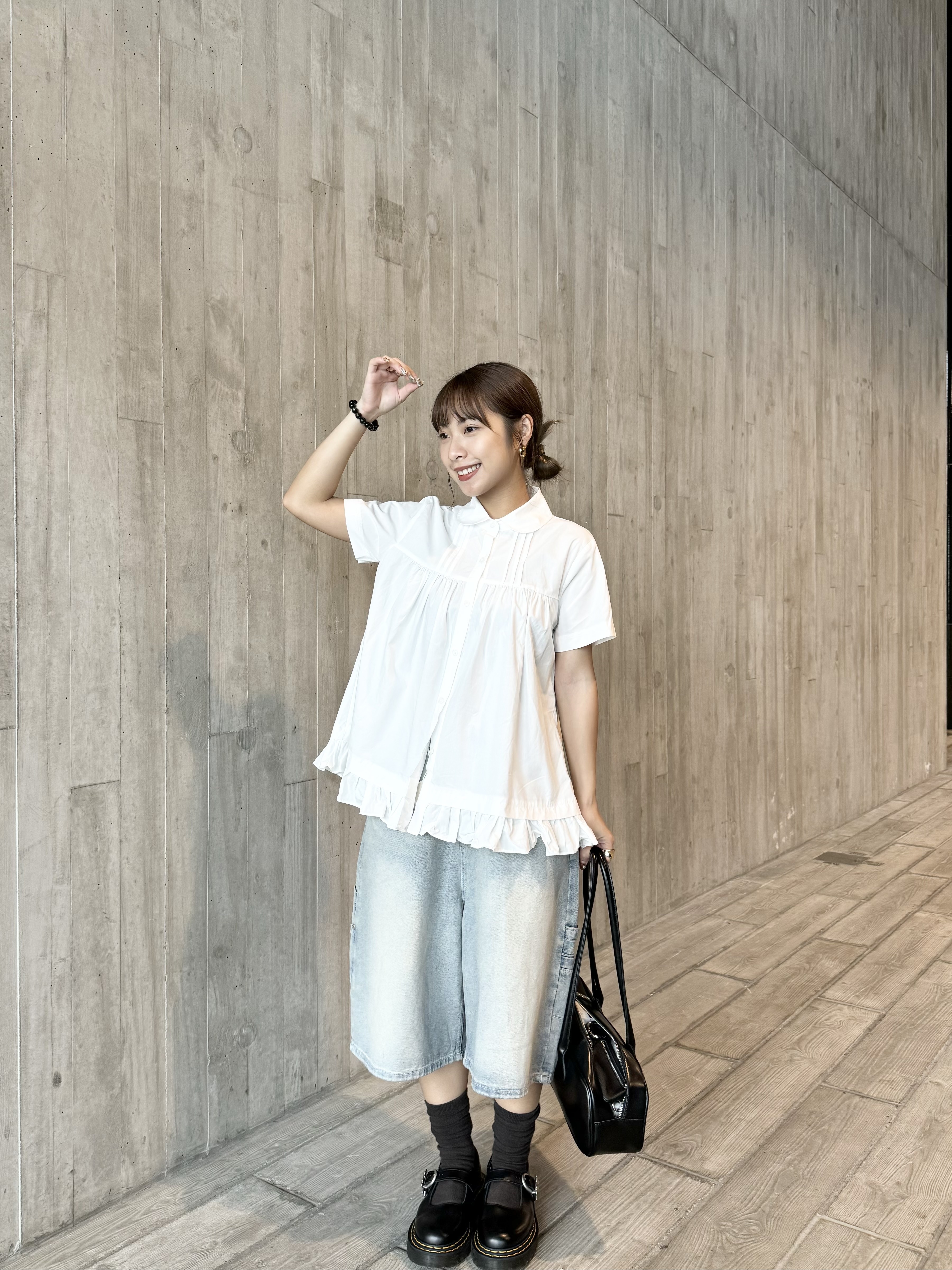 [兩色入]大推！娃娃領ruffle恤衫(𝐰𝐡𝐢𝐭𝐞)