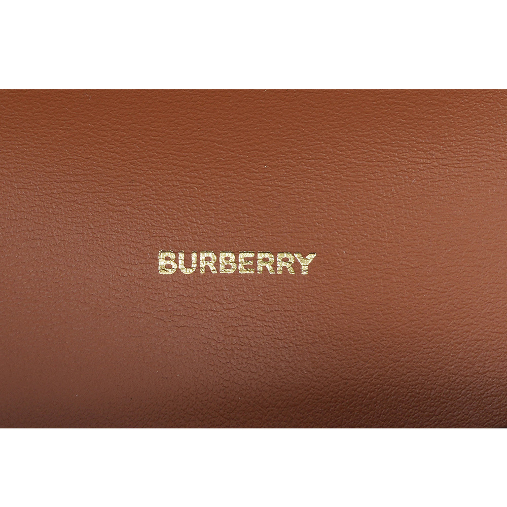 【BURBERRY】經典格紋及小牛皮翻蓋長夾(經典米色) 8094421 A7026