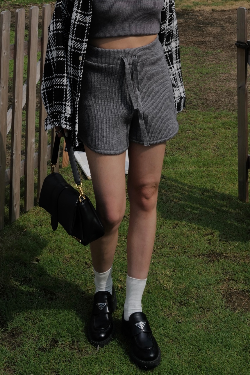 針織抽繩短褲*3色