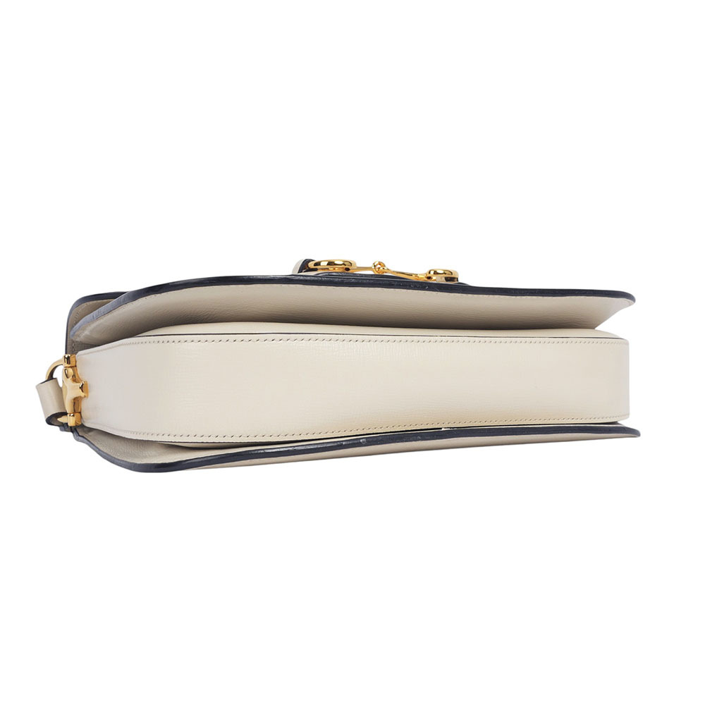 【GUCCI】Horsebit 1955小款肩背/斜背包(白色) 602204 1DB0G 9022