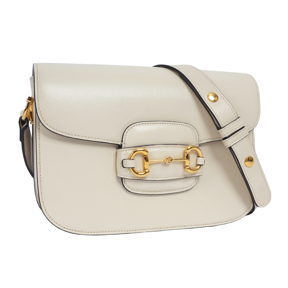 【GUCCI】Horsebit 1955小款肩背/斜背包(白色) 602204 1DB0G 9022