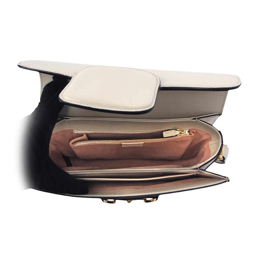 【GUCCI】Horsebit 1955小款肩背/斜背包(白色) 602204 1DB0G 9022