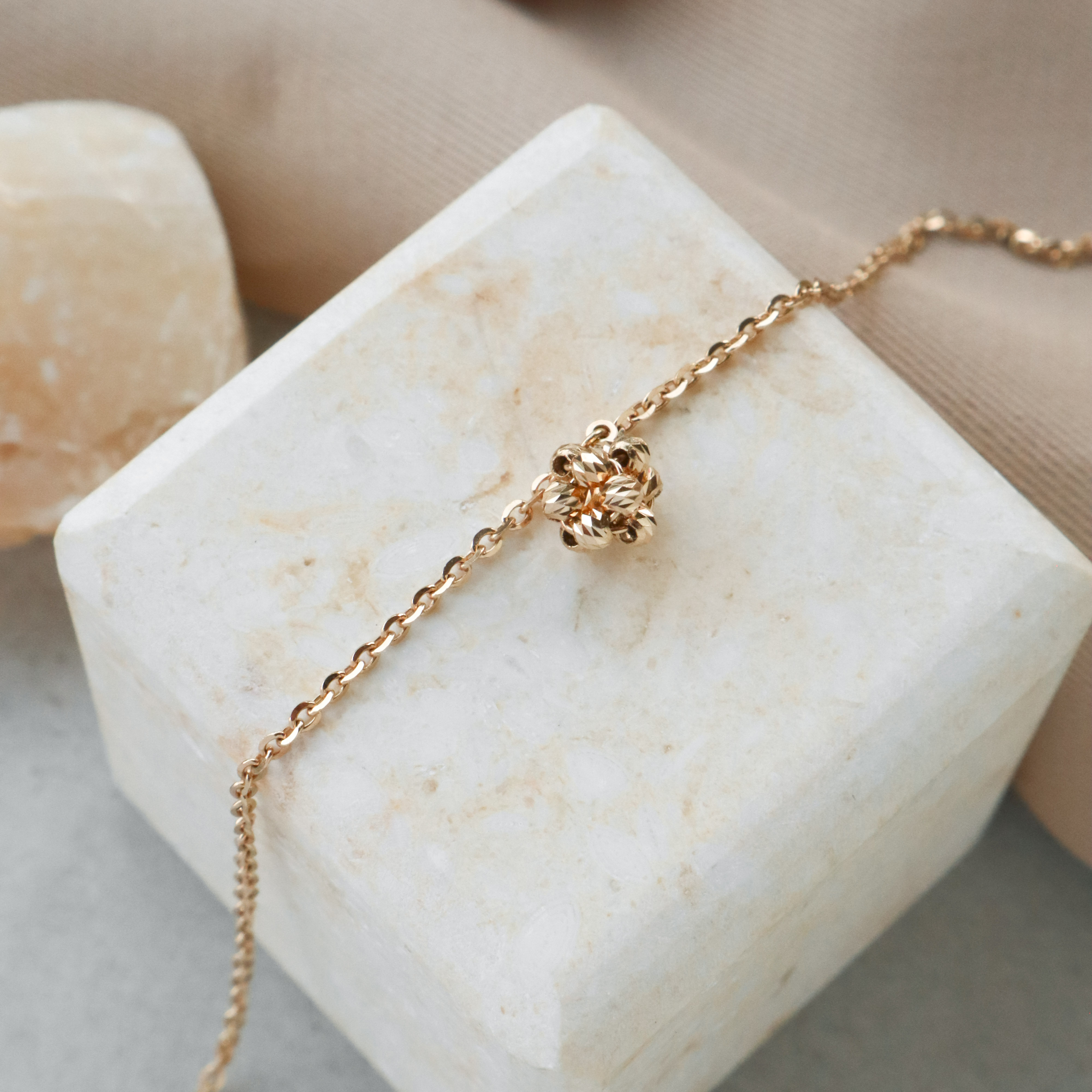 18K/日本設計款系列-花球手鍊