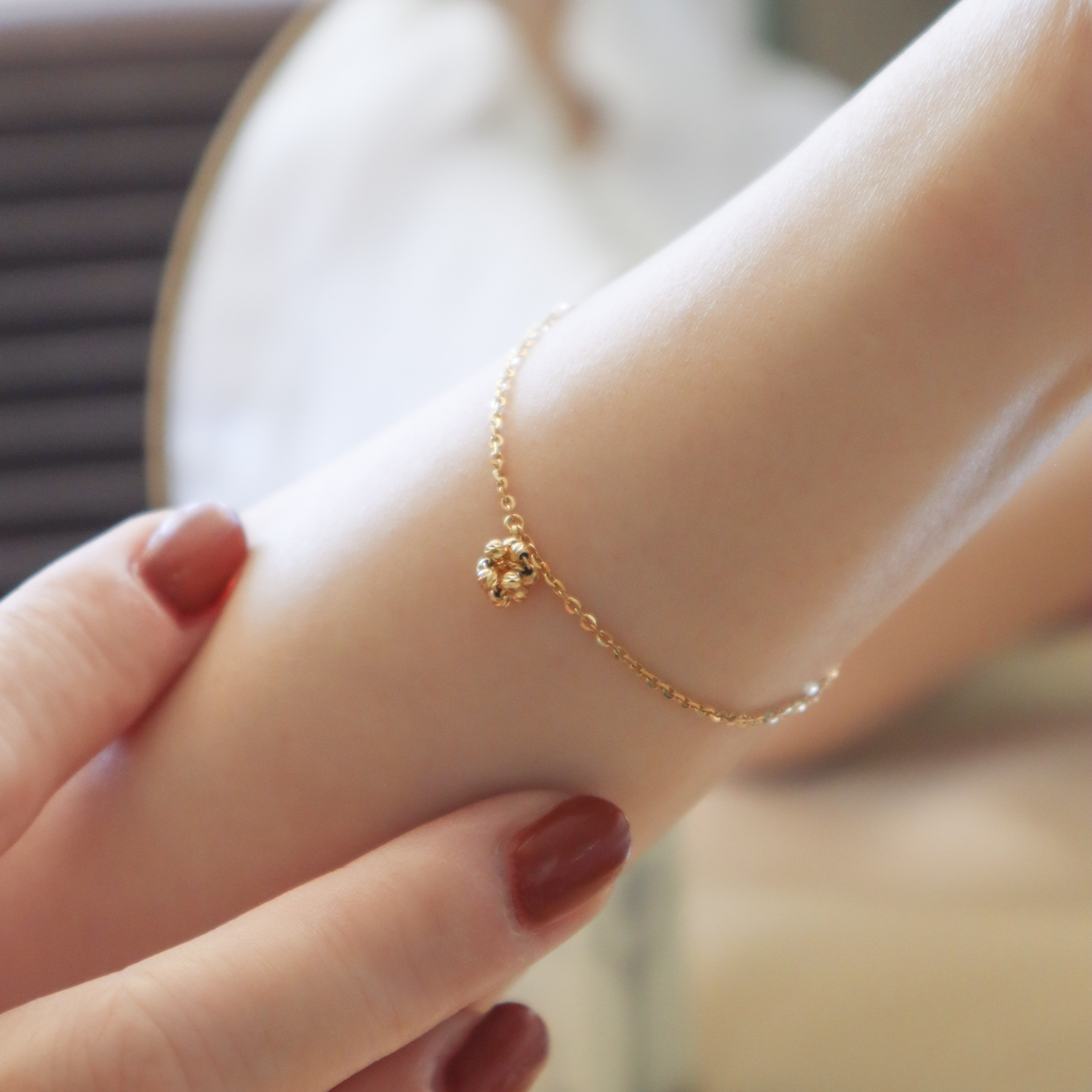 18K/日本設計款系列-花球手鍊