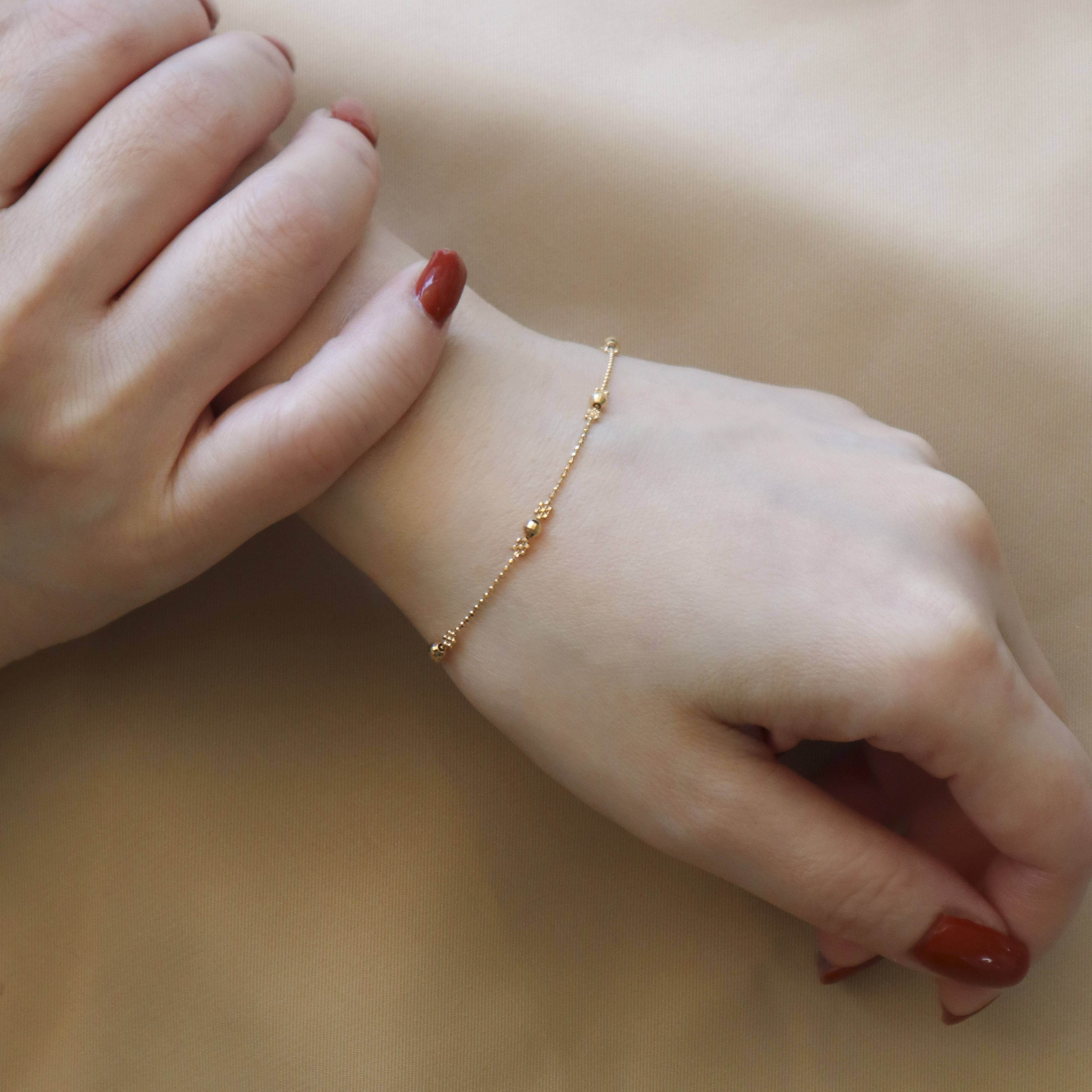 18K/日本設計款系列-小圓花點手鍊